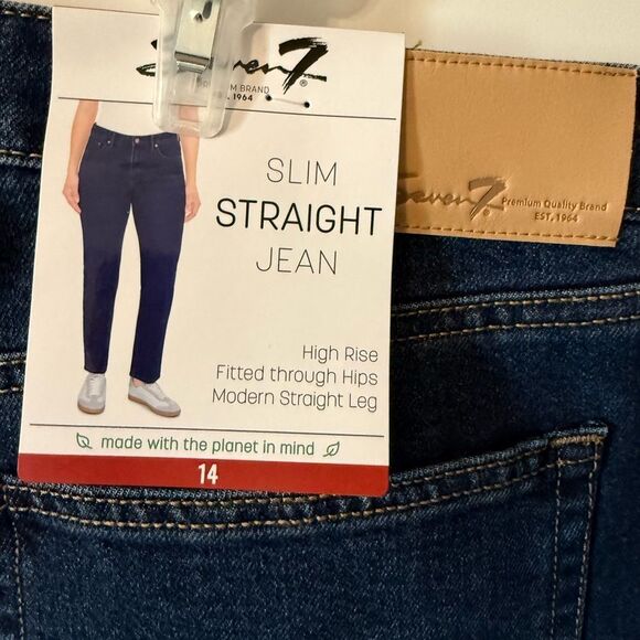 Seven7 Blue Relaxed Jeans with Gold Stitching - Picture 4 of 4